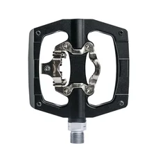 PEDALE GRAVEL / VTT  PLATE SWITCH AUTOMATIQUE OU STANDARD ALU CNC NOIR 90 x 90 mm (COMPATIBLE SHIMANO SPD) (PAIRE)