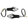 CLIGNOTANT MOTO AVOC IWA 7 LEDS AVANTS + 2 LEDS ARRIERES BASE ABS TRANSPARENT/NOIR MAT (L 80mm / H 35mm / L 20mm) (HOMOLOGUE CE) (PAIRE)