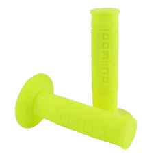 REVETEMENT POIGNEE DOMINO MOTO OFF ROAD 6131 JAUNE FLUO CLOSED END 120mm (PAIRE)