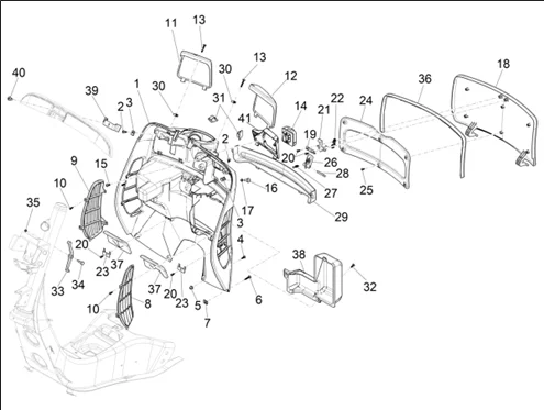 Coffre avant - Contre-tablier
