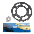 CHAIN AND SPROCKET KIT FOR PEUGEOT 50 XP6 SM 1996>2001  420  13X52 (BORE Ø 100mm) BLACK  -SELECTION P2R-