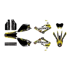 KIT DECO AUTOCOLLANT/STICKER 50 A BOITE KRM PRO RIDE POUR RIEJU 50 MRT 2009>2021 NOIR/JAUNE (COMPLET)