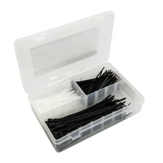 NYLON HOSE CLAMP (RILSAN TYPE) 2,5x100mm + 4,8X160mm BLACK + TRANSPARENT (BOX OF 250 PARTS)- P2R SELECTION