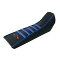 HOUSSE DE SELLE 50 A BOITE KRM PRO RIDE POUR DERBI 50 SENDA X-TREME 2000>2010, X-RACE 2000>2010/GILERA 50 SMT 2003>2010 NOIR/BLEU