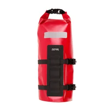 SACOCHE DE FOURCHE VELO ZEFAL Z ADVENTURE DRY BAG ROUGE ETANCHE FIXATION VELCROS (L 150 x L 380 x h 150mm - 4-6LITRES) CHARGE MAXI 2.5kgs