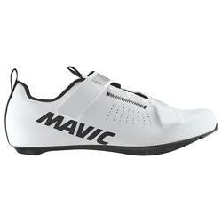 CHAUSSURE ROUTE MAVIC AKSIUM STRAP BLANC 42 2/3 SERRAGE VELCRO FIXATION 3 POINTS COMPATIBLE LOOK/SHIMANO (PAIRE)