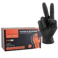 GANTS ATELIER NITRILE ECAILLES DE POISSON RESISTANT AUX PRODUITS CHIMIQUES, AUX HUILES, A L'ESSENCE NOIR   T7 (S)  (BOITE DE 100)