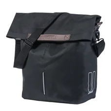 SHOULDER BAG FOR BICYCLE (or rear single bag) - BASIL CITY SHOPPER BLACK- LEFT/RIGHT 14/16Lt  - HOOKS ON CARRIER - WATERPROOF FOLDING CLOSING