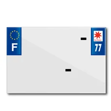 PLASTIC STRIP FOR PVC LICENSE PLATE WITH BUSINESS NAME (MOTORBIKE FORMAT 210X145)-DEPT 77/EUROPE (SOLD PER UNIT)