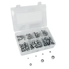 HEX NUT NYLSTOP TYPE  M3 - M4 - M5 - M6 - M8 - M10 - M12 (RANGE OF 320)  PIECES)  -SELECTION P2R-