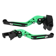 AVOC LEVERS KIT FOR MOTORBIKE KAWASAKI 900 Z900, 650 Z650 Adustable/rotationg - Anodized Green CNC (PAIR)  -AVOC-