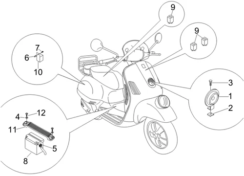 Relais - Batterie - Avertisseur sonore