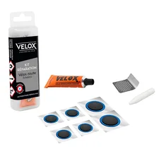 KIT REPARATION PNEU TUBELESS ROUTE HUTCHINSON PAR L'INTERIEUR AVEC RUSTINES - BOITE (COLLE 3g + 4 PATCHS 17mm)