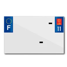 BANDE PLAQUE MOTO 210x130 POUR PVC VIERGE DEP. 11/EURO (VENDU A L'UNITE)