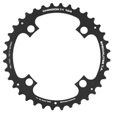 CHAINRING FOR MTB - 4 Arms- DOUBLE/TRIPLE 36T.Ø 104 -OUTER- CHINOOK ALUMINIUM BLACK- TA FOR SHIMANO / SRAM / RACE FACE / FSA 10/11 SPEED-.. COMPATIBLE IN MID POSITION FOR TRIPLE