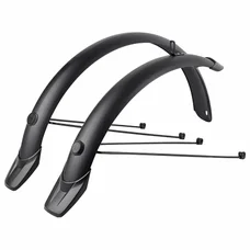 GARDE BOUE TRINGLES 20'' EUROFENDER TEMPO ARRONDI 58mm NOIR MAT (PAIRE) AVEC FIXATION DOUBLES TRINGLES AMOVIBLES NOIRES