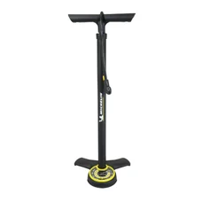 POMPE A PIED MICHELIN ACIER NOIR AVEC MANOMETRE TRES GRAND SUR LE PIED 11BARS RACCORD SWITCH VP/VS