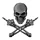 STICKER LETHAL THREAT MINI MIDDLE FINGER SKULL (60x80mm)