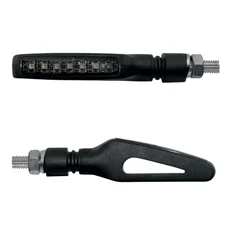 CLIGNOTANT SEQUENTIEL MOTO TAAC FR02 7 LEDS FUME/NOIR (M8 / LONG 96mm / H 15mm) (PAIRE) QUALITE PREMIUM  -HOMOLOGUE ECE-