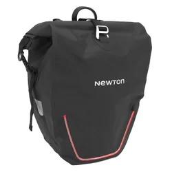 SACOCHE ARRIERE VELO NEWTON A LED ROUGE 22L NOIR POCHETTE ZIP INTERIEURE AMOVIBLE (VENDU A L'UNITE) - FIXATION CROCHETS SUR PORTE BAGAGE