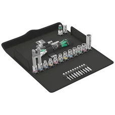 CLIQUET WERA  BICYCLE SET 7 ZYKLOP SPEED TETE ORIENTABLE 3/8 NOIR/VERT (SET 27 PIECES)  -MARQUE ALLEMANDE POUR LES ATELIERS-