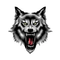 AUTOCOLLANT/STICKER LETHAL THREAT MINI WOLF HEAD (60x80mm)