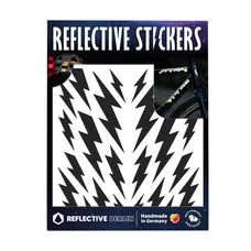 AUTOCOLLANT/STICKER REFLECHISSANT POUR VELO, CASQUE MODELE ECLAIR NOIR (PLANCHE)