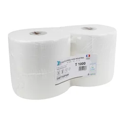 PAPIER BOBINE ESSUIE-MAIN BLANC (2 BOBINES - 800 FEUILLES dim 24x25 cm) -SELECTION P2R