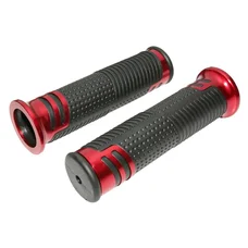 REVETEMENT POIGNEE AVOC MOTO ON ROAD R613 NOIR/ROUGE CLOSED END 127mm (PAIRE)