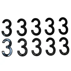 CHIFFRE PLAQUE TIFLEX MOTO/SCOOTER 45mm  3  (VENDU PAR 10)