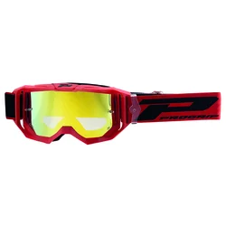 MASQUE/LUNETTES CROSS PROGRIP 3300 FL VISION GO MULTILAYERED ROUGE MAT ECRAN MIROIR JAUNE  ANTI-RAYURES/ANTI U.V./ANTI-BUEE (HOMOLOGUE CE-EN-N- AC-96025 REV.2)