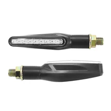 CLIGNOTANT SEQUENTIEL MOTO AVOC SAGAE 9 LEDS BASE ABS TRANSPARENT/NOIR (L 87mm / H 19mm / L 25mm) (HOMOLOGUE CE) (PAIRE)