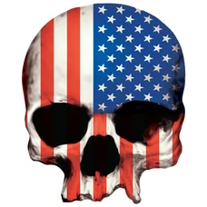 STICKER LETHAL THREAT MINI SKULL/ USA FLAG (60x80mm)