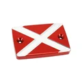 FRONT BRAKE FLUID RESERVOIR CAP - FOR YAMAHA 700 MT-07 ALU CNC ANODIZED RED/WHITE CROSS PATTERN  -AVOC-