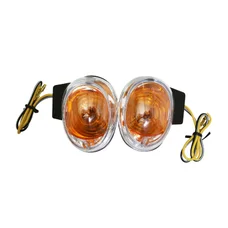 CLIGNOTANT SCOOT ADAPTABLE MBK 50 BOOSTER 2004>/YAMAHA 50 BWS 2004>/KEEWAY 50 HURRICANE, FOCUS AV TRANSPARENT/NOIR (HOMOLOGUE CE) (PAIRE)  -REPLAY-
