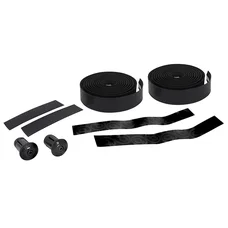 RUBAN DE GUIDON / CINTRE BTP PERFORMANCE PRO NOIR MOTIFS SYMETRIQUES NOIR BRILLANT AVEC BOUCHONS (CONFORTABLE EPAISSEUR 3mm)
