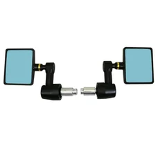 MIRROR FOR MOTORBIKE AVOC CHICAGO RECTANGULAR (BAR END MIRROR)  RIGHT/LEFT -  ALUMINIUM CNC BLACK 74x60mm (PAIR)