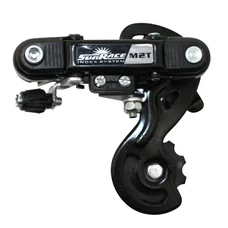 DERAILLEUR-REAR FOR ROAD BIKE- SUNRACE  6/7 SPEED. SHORT CAGE TO SCREW (COMPATIBLE SHIMANO)