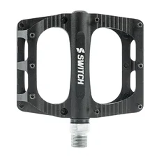 PEDALE VTT PLATEFORME DESCENTE / BMX SWITCH FREERIDE ALU CNC NOIR FILETAGE 9/16 AVEC PICOTS (PAIRE) 110x100mm