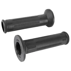 REVETEMENT POIGNEE DOMINO MOTO ON ROAD STYLE BMW NOIR OPEN END (POIGNEE CHAUFFANTE AVEC MOLETTE) 122mm (PAIRE)