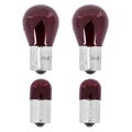 AMPOULE/LAMPE STANDARD 12V 21W NORME P21W CULOT BA15s + 12V 10W NORME R10W CULOT BA15s ROUGE (GLIGNOTANTS) (2+2)  -REPLAY-