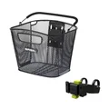 PANIER AVANT ACIER NID ABEILLE BASIL BOLD NOIR  (28x34x26 cm)  -VENDU AVEC FIXATION KLICKFIX SPECIAL VAE / E-BIKE LARGEUR 80MM MINI COMPATIBLE LEADER FOX