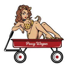 AUTOCOLLANT/STICKER LETHAL THREAT PUSSY WAGON (60x80mm)
