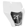 PLAQUE PHARE/TETE DE FOURCHE MOTO UNIVERSEL TYPE KTM 2.0 BLANC (HOMOLOGUE CE) (LED)  -P2R-