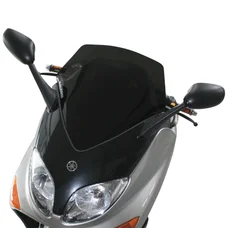 PARE-BRISE/SAUTE VENT MAXISCOOTER POUR YAMAHA 500 TMAX 2001>2007 FUME FONCE (H 505 mm - L 465 mm)  -MALOSSI-