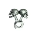 AUTOCOLLANT/STICKER LETHAL THREAT 3D SKULL PISTON ARGENT