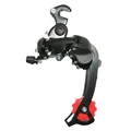 DERAILLEUR-REAR-FOR MTB- P2R 8/7 SPEED. BLACK TZ LONG CAGE- BRACKET MOUNT (COMPATIBLE SHIMANO> 30T. )