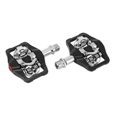 PEDALE GRAVEL / VTT  PLATE NEWTON AUTOMATIQUE OU STANDARD ALU CNC NOIR 102 x 73 mm ROULEMENT DU (COMPATIBLE SHIMANO SPD) (PAIRE)