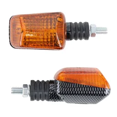 CLIGNOTANT UNIVERSEL REPLAY RECTANGLE A AMPOULE BA9S ORANGE/CARBONE + CABOCHONS TRANSPARENT (L 81mm / H 39mm / L 37mm) (PAIRE) **