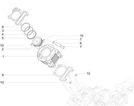Groupe cylindre-piston-axe